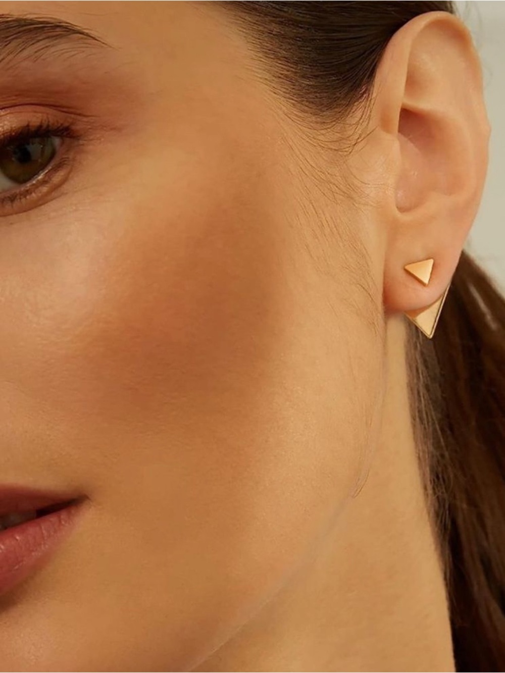 14k Gold Plated Triangle Stud Earrings